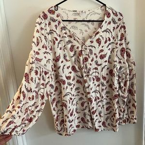 Old Navy Quarter Length Sleeve Paisley Top XL $8